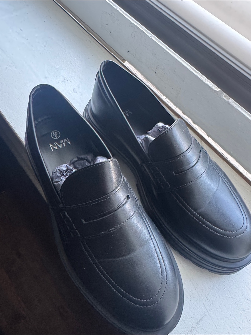 Men's Black Leather Loafers